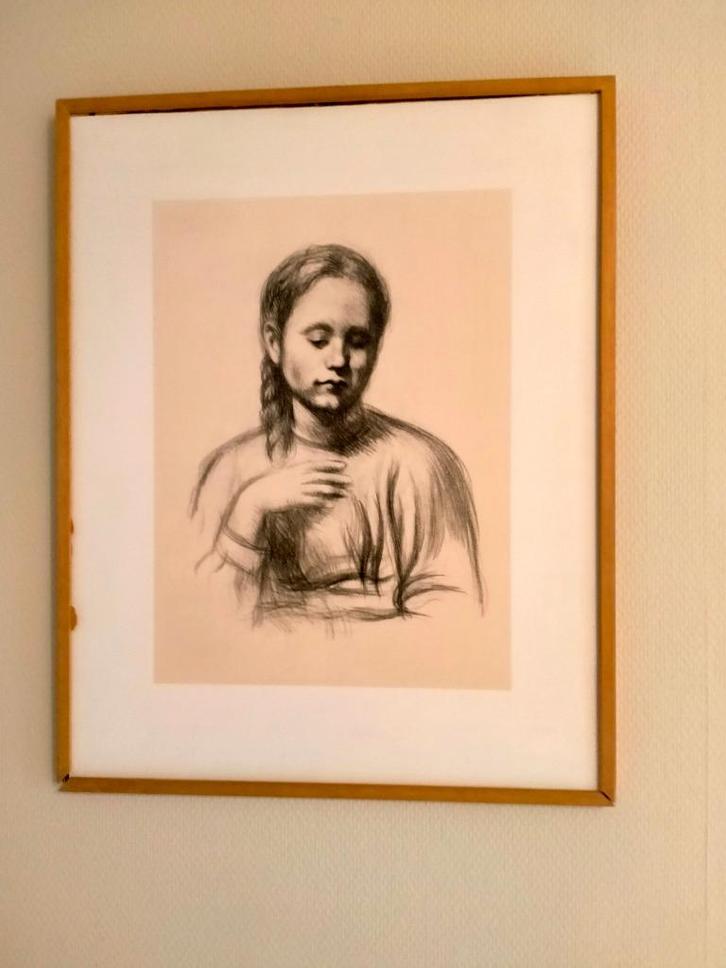 Albert Van Dyck 'Gusta met vlecht', Antiek en Kunst, Kunst | Litho's en Zeefdrukken, Ophalen