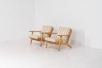 Paar vintage GE-290 fauteuils door Hans Wegner voor Getama, Ophalen, Zo goed als nieuw, Hout