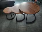 Ser de 3 tables de salon gigogne Hugo coloris, 50 tot 100 cm, Rond, Moderne, Zo goed als nieuw