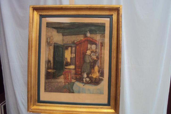 gekleurde Ets, Antiek en Kunst, Kunst | Etsen en Gravures, Ophalen