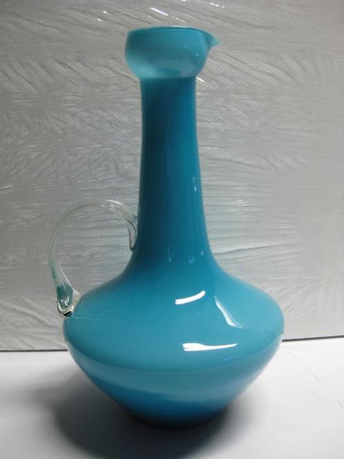 Vintage - Vase en opaline - Couleur bleue., Maison & Meubles, Accessoires pour la Maison | Vases, Comme neuf, Bleu, Moins de 50 cm