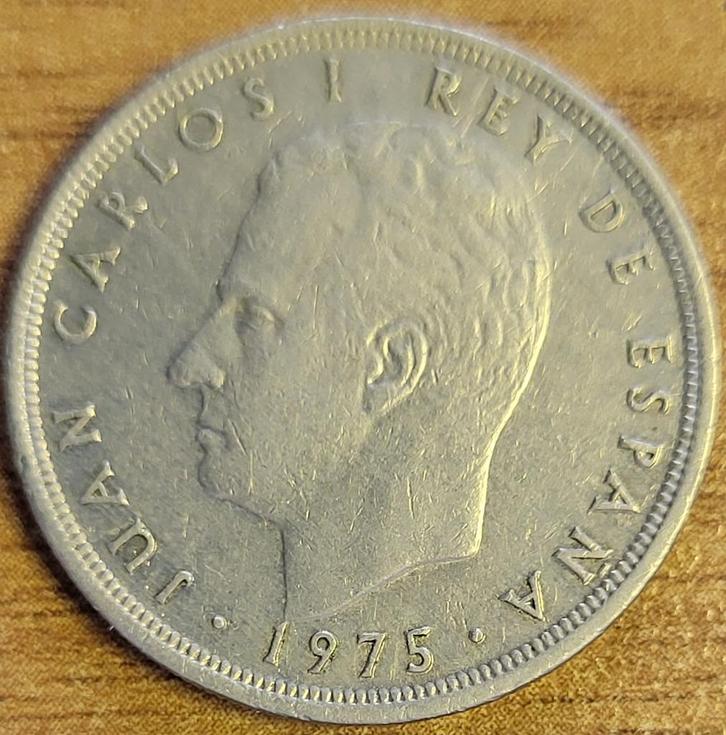 SPANJE 5 pesetas 1975 (*79) KM#807 EXTRA FINE, Postzegels en Munten, Munten | Europa | Niet-Euromunten, Losse munt, Overige landen