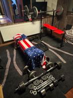 Set apparatuur 200 kg bodybuilding fitness crossfit tasdoos, Ophalen of Verzenden, Nieuw, Benen