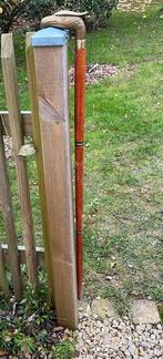 Antieke houten wandelstok met messing knop, Ophalen of Verzenden