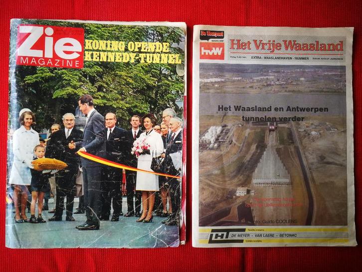 Oude weekbladen over de Scheldetunnels, Collections, Revues, Journaux & Coupures, Journal ou Magazine, Enlèvement ou Envoi