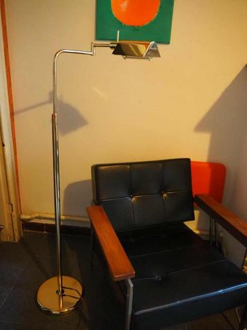 Mid-century gouden vloerlamp, 1980s beschikbaar voor biedingen
