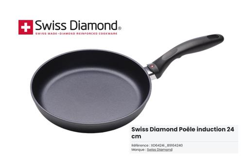 Swiss Diamond koekenpan 24 cm zonder deksel, Huis en Inrichting, Keuken | Potten en Pannen, Gebruikt, Koekenpan of Braadpan, Overige materialen