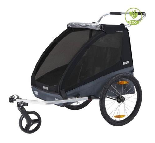 Thule coaster, regenhoes en voetenzak, NIEUW/NOOIT GEBRUIKT, Vélos & Vélomoteurs, Accessoires vélo | Remorques, Neuf, Enlèvement