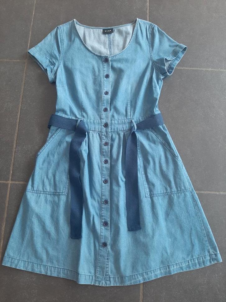 blauw kleed van het merk Vila, Vêtements | Femmes, Robes, Porté, Taille 38/40 (M), Bleu, Enlèvement ou Envoi