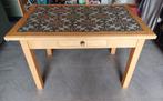 Massief houten bureau tafel met antieke tegeltjes, Antiek en Kunst, Ophalen