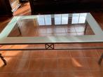 Salontafel in glas, Huis en Inrichting, Tafels | Salontafels, Ophalen, Gebruikt, 100 tot 150 cm, 50 tot 75 cm