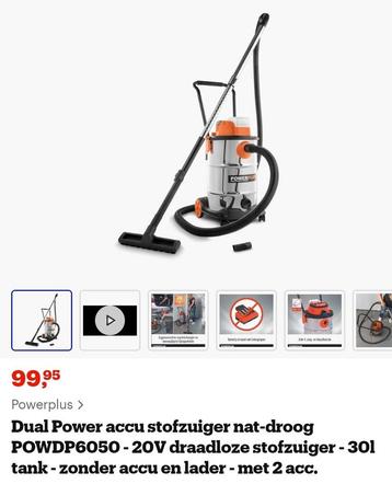 Powerplus stofzuiger op batterij + extra nieuwe filter  beschikbaar voor biedingen