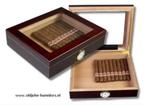H14 HUMIDOR TEAK EDITION GROOT VENSTER MERKHUMIDOR ANGELO, Verzenden, Nieuw, Tabaksdoos of Verpakking
