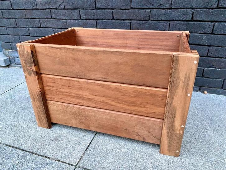 Plantenbak uit hardhout, Tuin en Terras, Bloembakken en Plantenbakken, Nieuw, Hout, Binnen, Balkon, Tuin, 30 tot 60 cm, Minder dan 60 cm