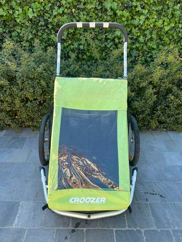 Crooze fietskar 2 kinderen met babyzitje en toebehoren, Fietsen en Brommers, Ophalen, Gebruikt, Opvouwbaar, Croozer