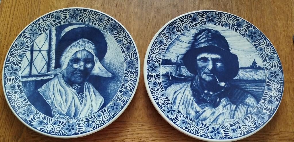 Delfts blauw sierborden, Antiek en Kunst, Antiek | Wandborden en Tegels, Ophalen of Verzenden