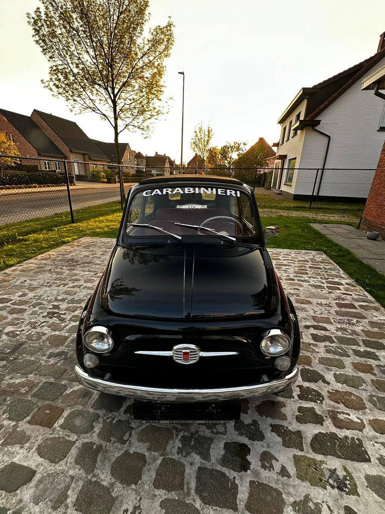 500 Cabriodak!!!!!!, 4 zetels, Blauw, Handgeschakeld, 2 deurs