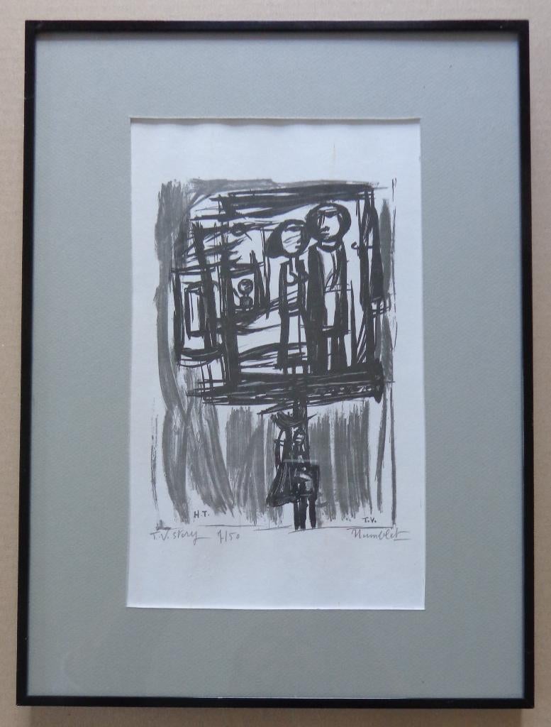 THEO HUMBLET / TV STORY / ZW-W LITHO / 40x30cm / KADER / SIG, Enlèvement ou Envoi