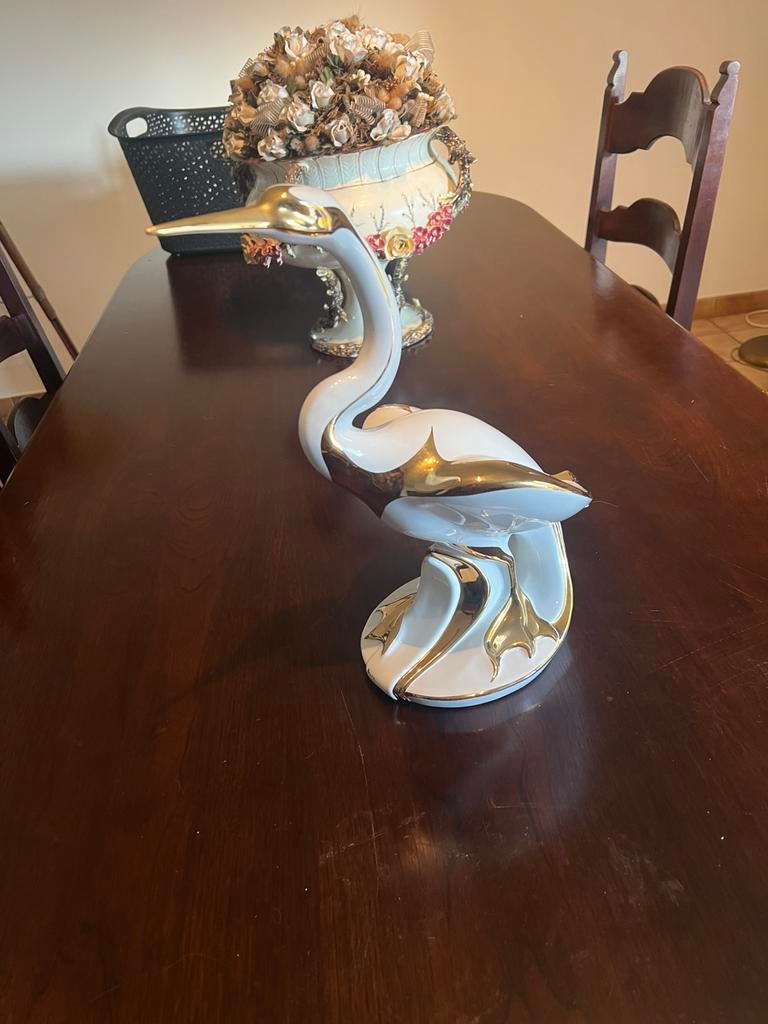 Keramieken reigerbeeld met goud., Enlèvement, Comme neuf