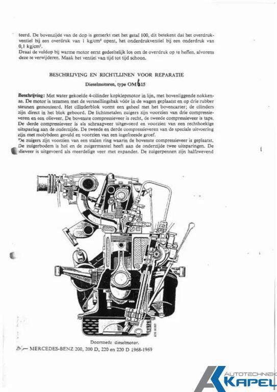 Handleiding Dieselmotor OM615 beschrijving en richtlijnen vo, Auto diversen, Handleidingen en Instructieboekjes