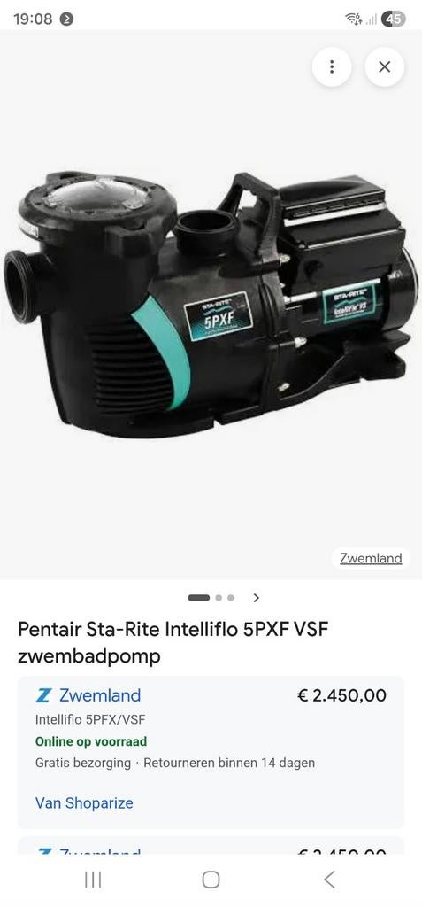 Zandfilterpomp met frequentie regelaar voor grote zwembaden, Enlèvement