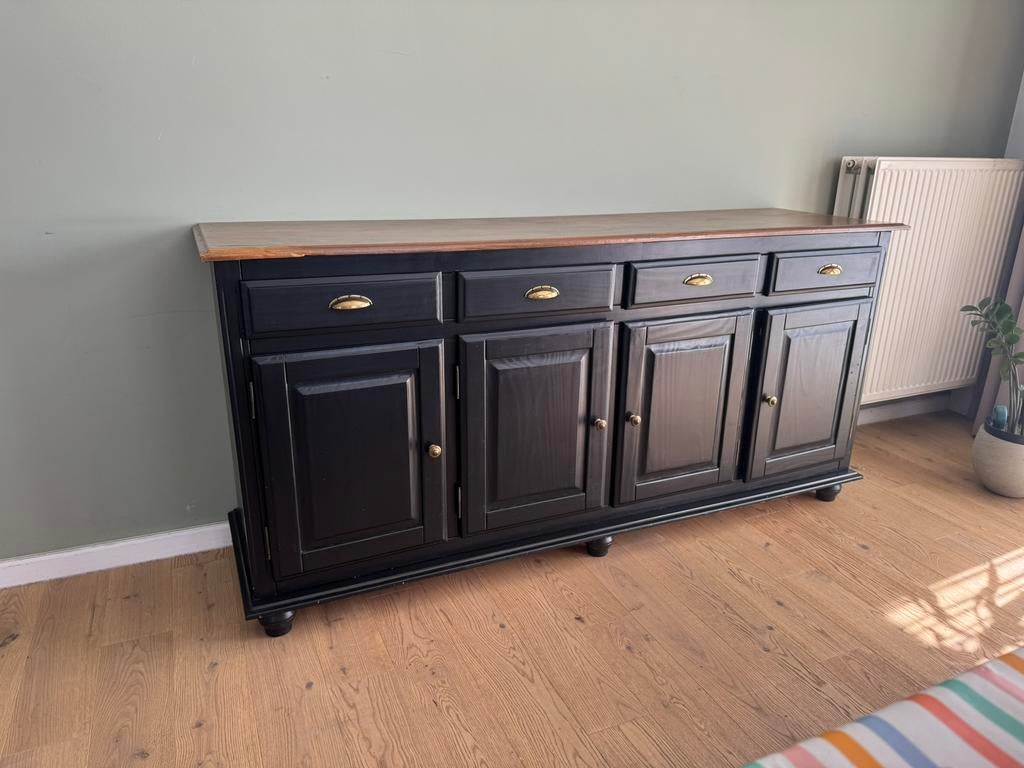 Zwarte Houten dressoir, Huis en Inrichting, Kasten | Dressoirs, Zo goed als nieuw, Ophalen