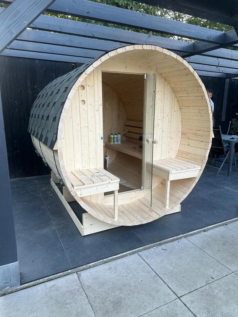 BARREL SAUNA | COMPLEET | INCLUSIEF BEZORGING & MONTAGE, Sports & Fitness, Sauna, Enlèvement ou Envoi, Neuf, Finlandais ou Traditionnel