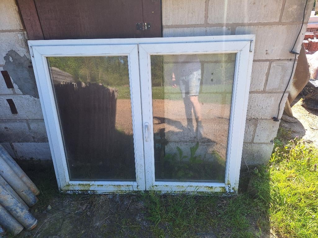 Pvc draaikip raam dubbel beglazing, 75 à 150 cm, Synthétique, Enlèvement, Utilisé