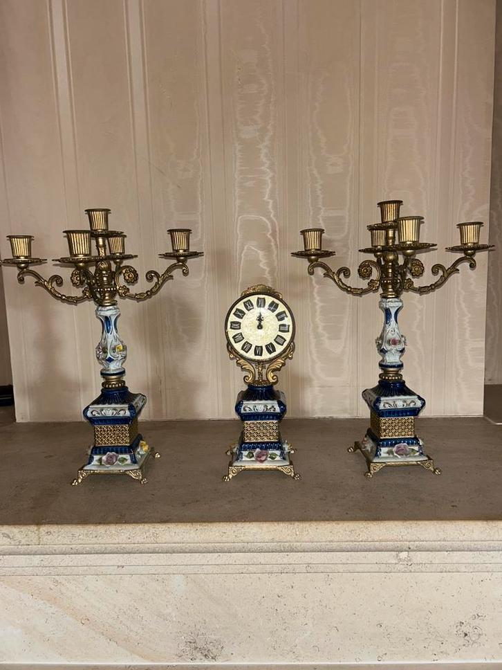 Antiek schouwgarnituur, Antiquités & Art, Antiquités | Horloges, Enlèvement