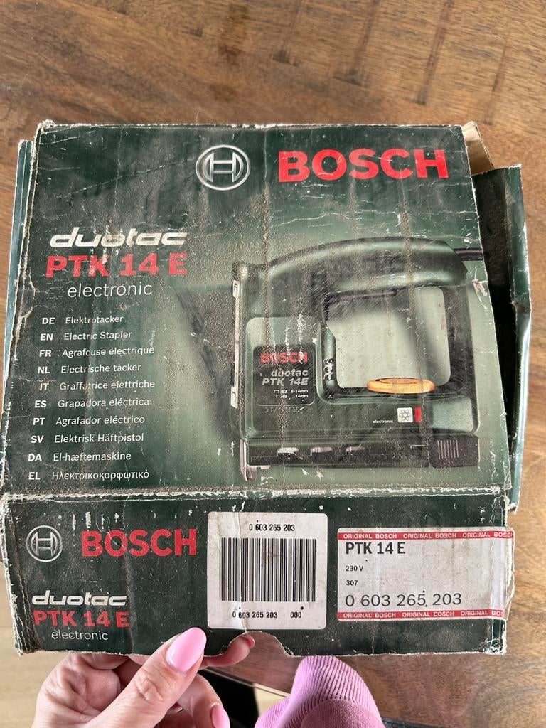 Elektrisch nietmachine Bosch Duotack PTK 14E, Ophalen, Zo goed als nieuw