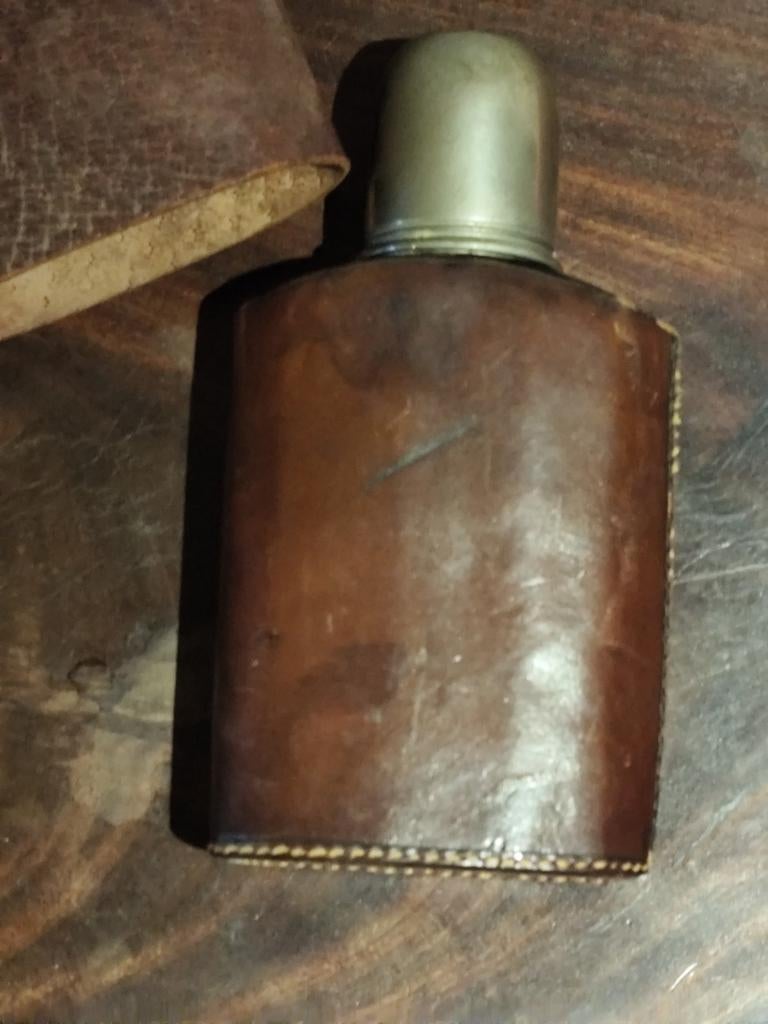 Flasque de Chasse / Officier Belge 14-18 – Argent & Vermeil, Enlèvement ou Envoi