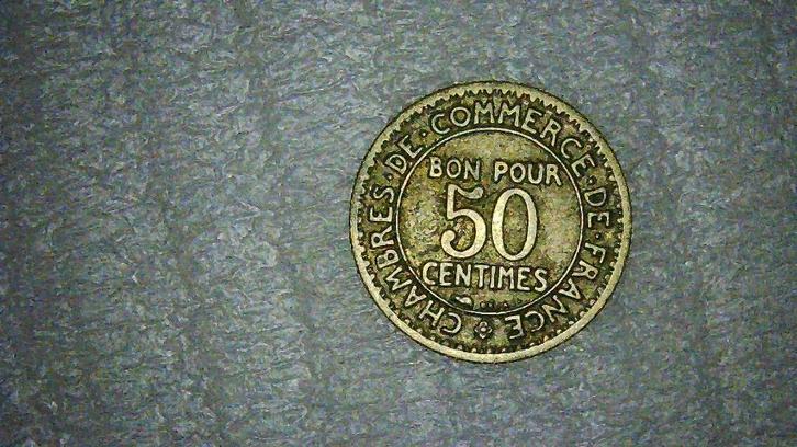 50 centimes Kamers van Koophandel Frankrijk 1929, Postzegels en Munten, Munten | Europa | Niet-Euromunten, Frankrijk, Ophalen of Verzenden