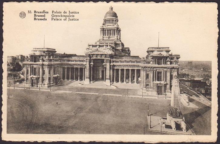 1950 - BELGIË - Brussel: Gerechtspaleis + BRUXELLES, Verzamelen, Postkaarten | België, Gelopen, Brussel (Gewest), 1940 tot 1960