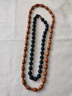 Vintage kralenketting in hout. Prijs/stuk., Ophalen of Verzenden, Bruin