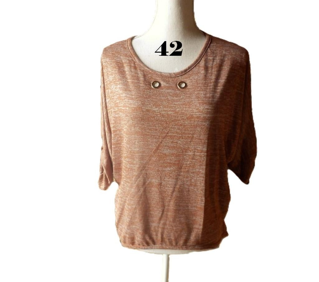 (116)- blouse femme t.XL brune, Kleding | Dames, Blouses en Tunieken, Ophalen of Verzenden, Zo goed als nieuw, Maat 42/44 (L)