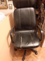 Chaise de bureau en cuir avec assise réparable, Maison & Meubles, Chaises de bureau, Enlèvement, Chaise de bureau