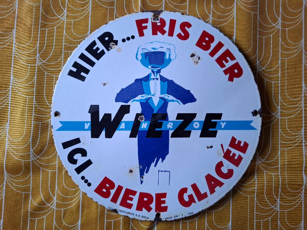 panneau émaillé, Collections, Marques & Objets publicitaires, Enlèvement, Utilisé, Panneau publicitaire