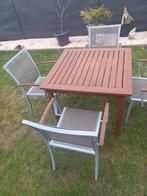 Teak terrastafel met 4stoelen volledig behandelt, Ophalen