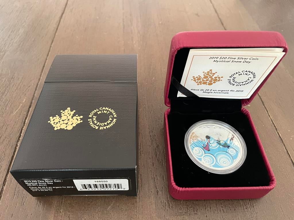 1 oz zilver - Canada 2019 Mystical Snow Day, Postzegels en Munten, Ophalen of Verzenden, Zilver