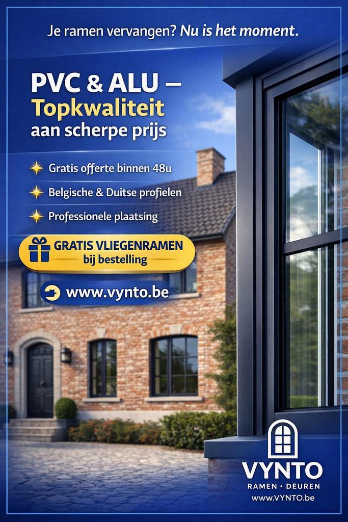 Actie Ramen & deuren aan de beste prijs-kwaliteit! PVC & Alu, Doe-het-zelf en Bouw, Raamkozijnen en Schuifdeuren, Nieuw, Raamkozijn