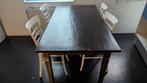 Houten eettafel inclusief vier stoelen, Huis en Inrichting, Tafels | Eettafels, Ophalen, 50 tot 100 cm, 100 tot 150 cm, Zo goed als nieuw