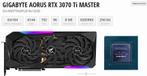 NVIDIA AEORUS RTX 3070 TI, Enlèvement ou Envoi, GDDR6, PCI-Express 4, Utilisé