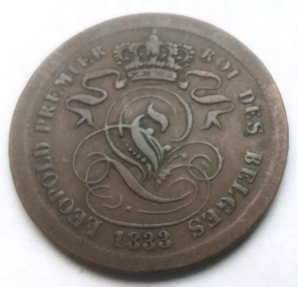 belgie 2 centimes 1833 - Leopold 1, Ophalen of Verzenden, Overig, Losse munt