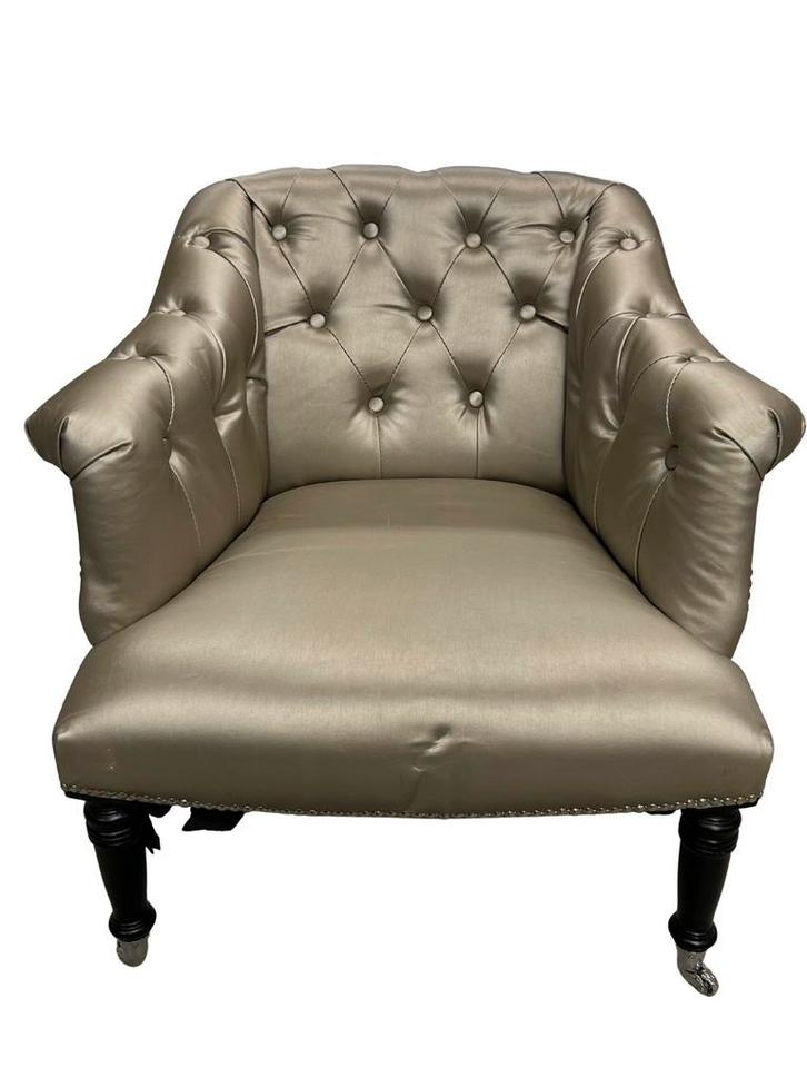 Fauteuil capitonné, Maison & Meubles, Canapés | Sofas & Chaises Longues, Comme neuf, Bois, Enlèvement