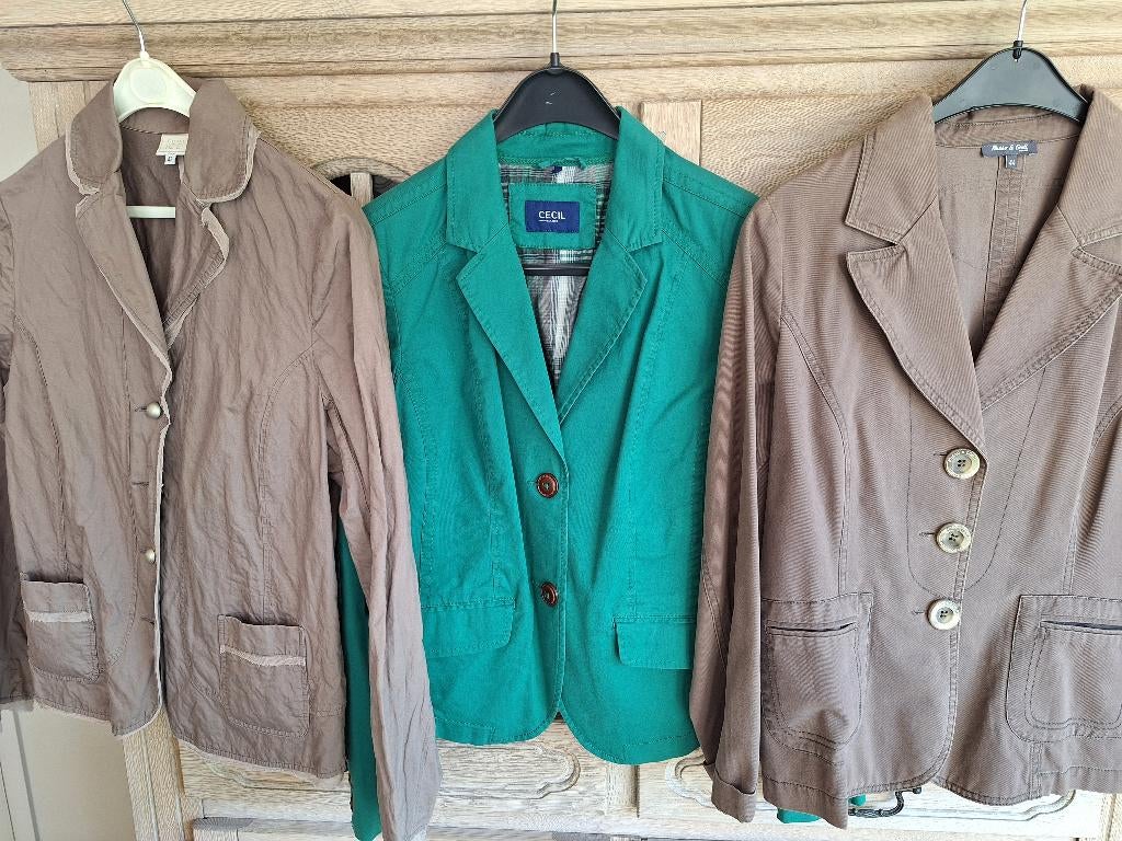 3 vestjes 42-44 voor 15 euro, Vêtements | Femmes, Vestes | Été, Taille 42/44 (L), Comme neuf, Cecil, Vert