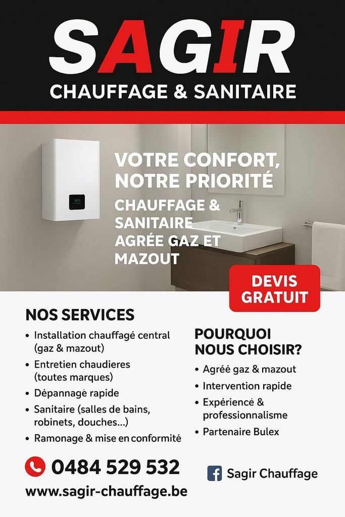 BESOIN D’UN CHAUFFAGISTE DE CONFIANCE ?, Bricolage & Construction, Chauffage & Radiateurs, Comme neuf, Radiateur, Enlèvement