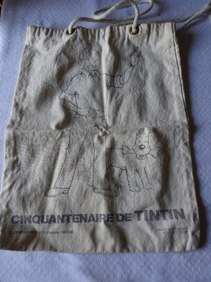 Sac Tintin - Cinquantenaire de Tintin 1979, Collections, Personnages de BD, Utilisé, Image, Affiche ou Autocollant, Tintin, Enlèvement ou Envoi