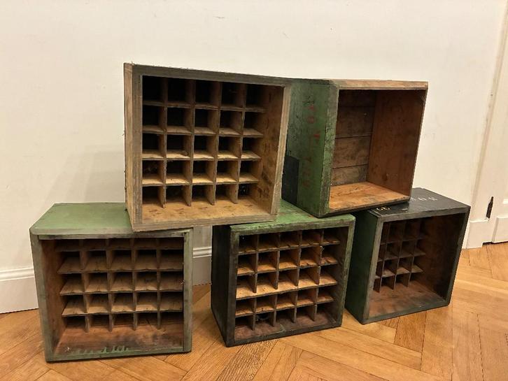 Vintage houten kratten, Antiek en Kunst, Antiek | Woonaccessoires, Ophalen