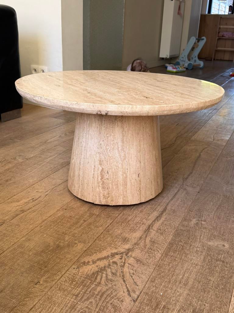 Travertin salontafel umber and smoke, Ophalen, Zo goed als nieuw