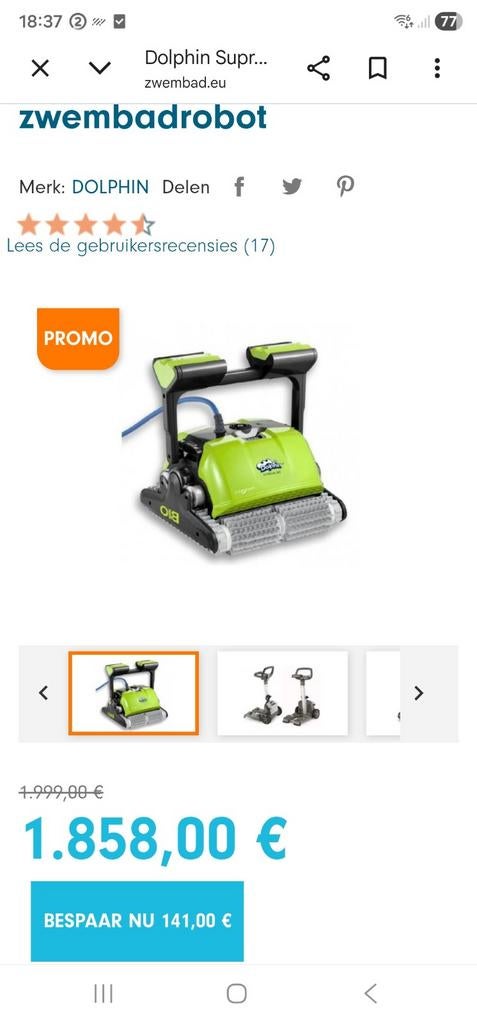 Zwembad vijver robot dolphin bio, Ophalen